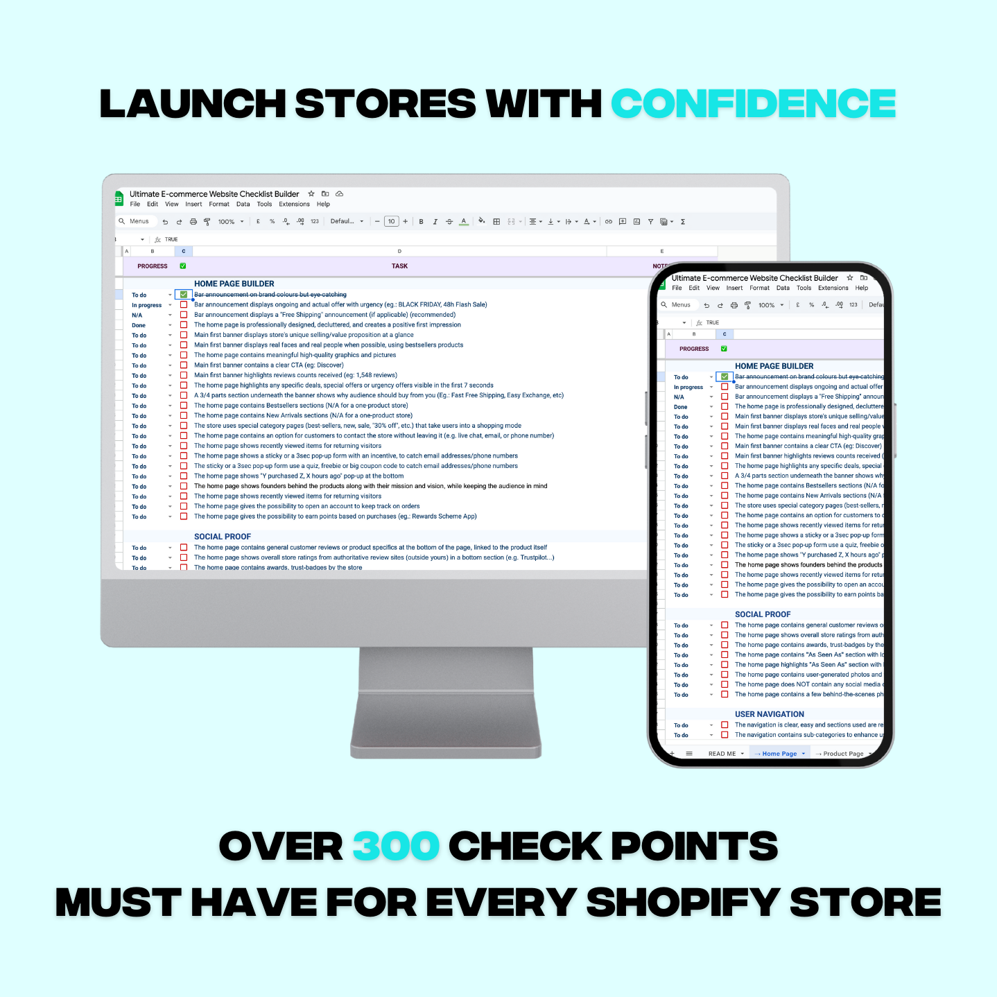 Ultimate E-commerce Website Checklist Builder