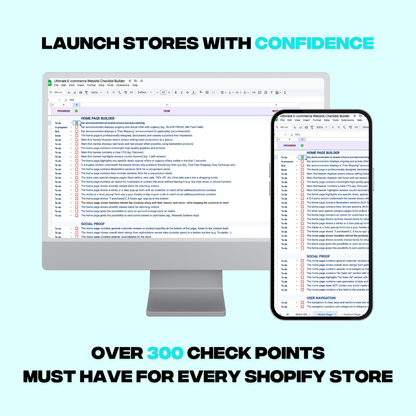 Ultimate E-commerce Website Checklist Builder