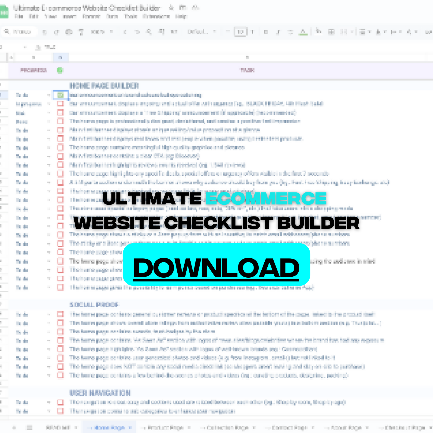 Ultimate E-commerce Website Checklist Builder